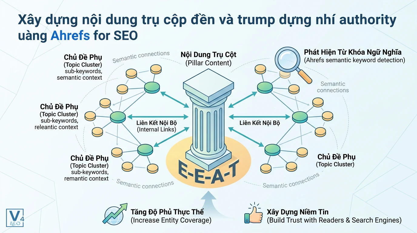 mo-hinh-topic-cluster-xay-dung-entity Mô hình topic cluster liên kết nội dung trụ cột với các chủ đề phụ giúp tăng độ phủ thực thể và củng cố E-E-A-T.