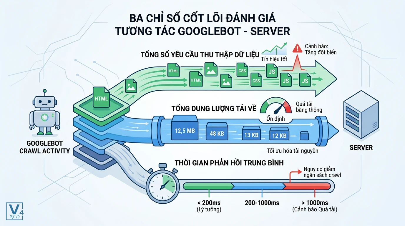 ba-chi-so-cot-loi-crawl-stats Mô hình 3 chỉ số cốt lõi trong báo cáo Crawl stats gồm yêu cầu thu thập, dung lượng tải và thời gian phản hồi.