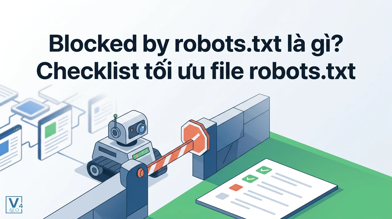 Khái niệm blocked by robots.txt và cách kiểm tra tối ưu hóa tệp robots.txt để bot tìm kiếm không bị chặn truy cập.