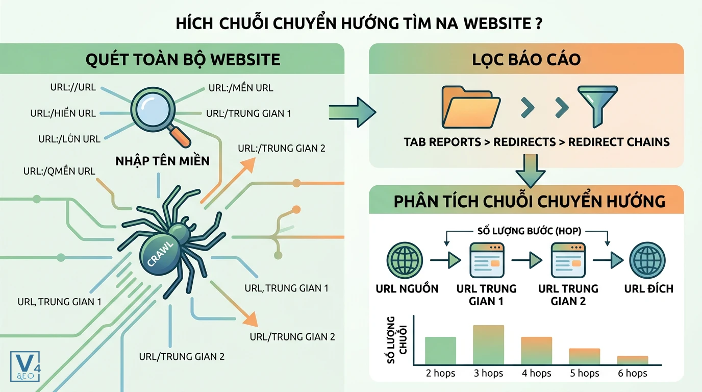 quy-trinh-phat-hien-chuoi-chuyen-huong Quy trình 3 bước phát hiện và phân tích chuỗi chuyển hướng trên website bằng công cụ Screaming Frog.