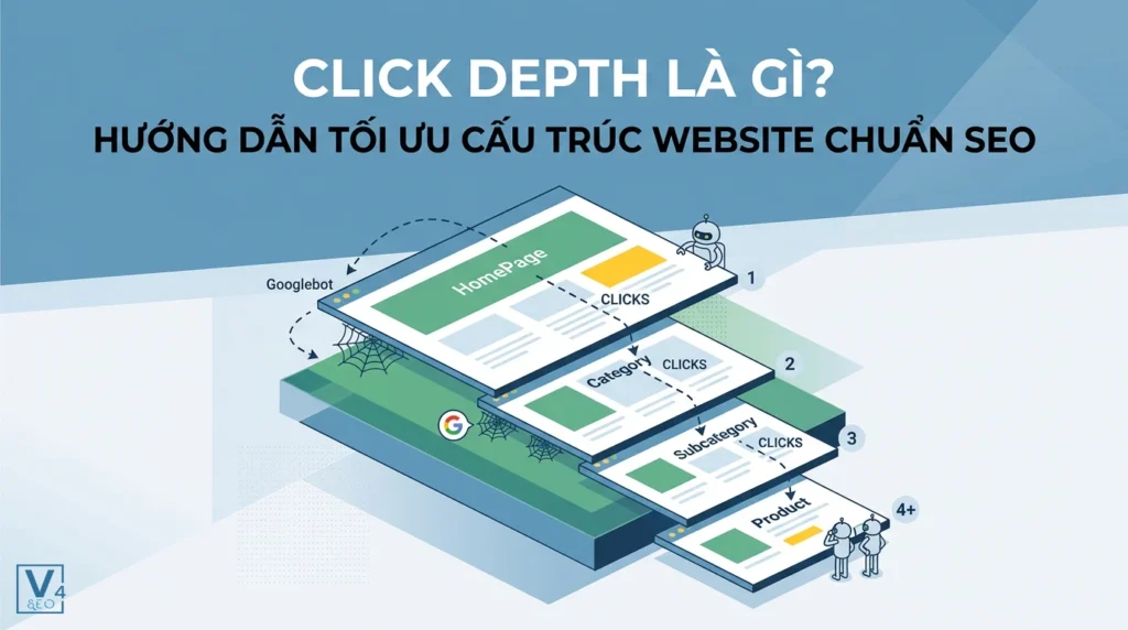 Click Depth là gì? Bí quyết tối ưu cấu trúc web với quy tắc 3 click 12 Mô hình phân cấp số lần nhấp chuột từ trang chủ đến các trang con giúp tối ưu hóa cấu trúc website chuẩn SEO.