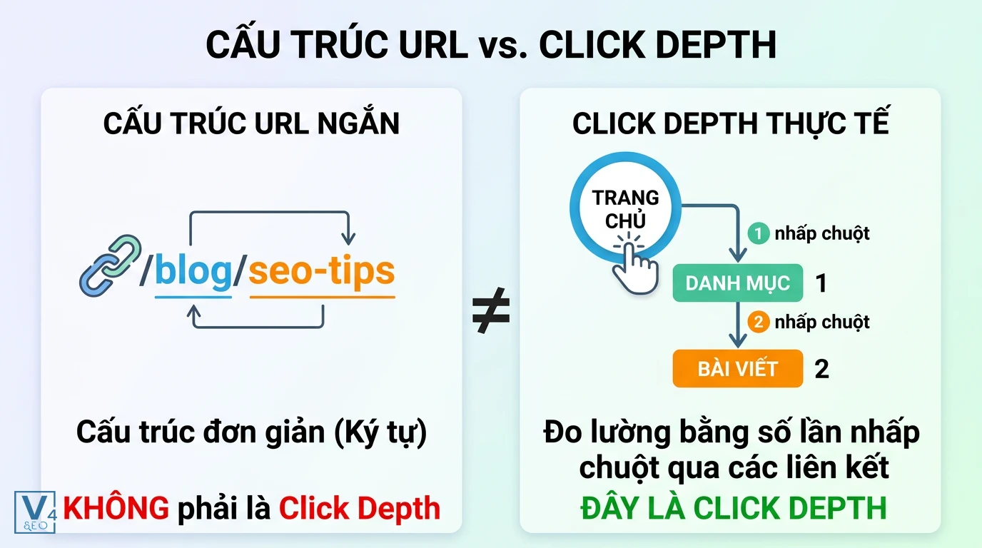 cau-truc-url-vs-click-depth So sánh cấu trúc URL ngắn và click depth thực tế dựa trên số lần nhấp chuột từ trang chủ