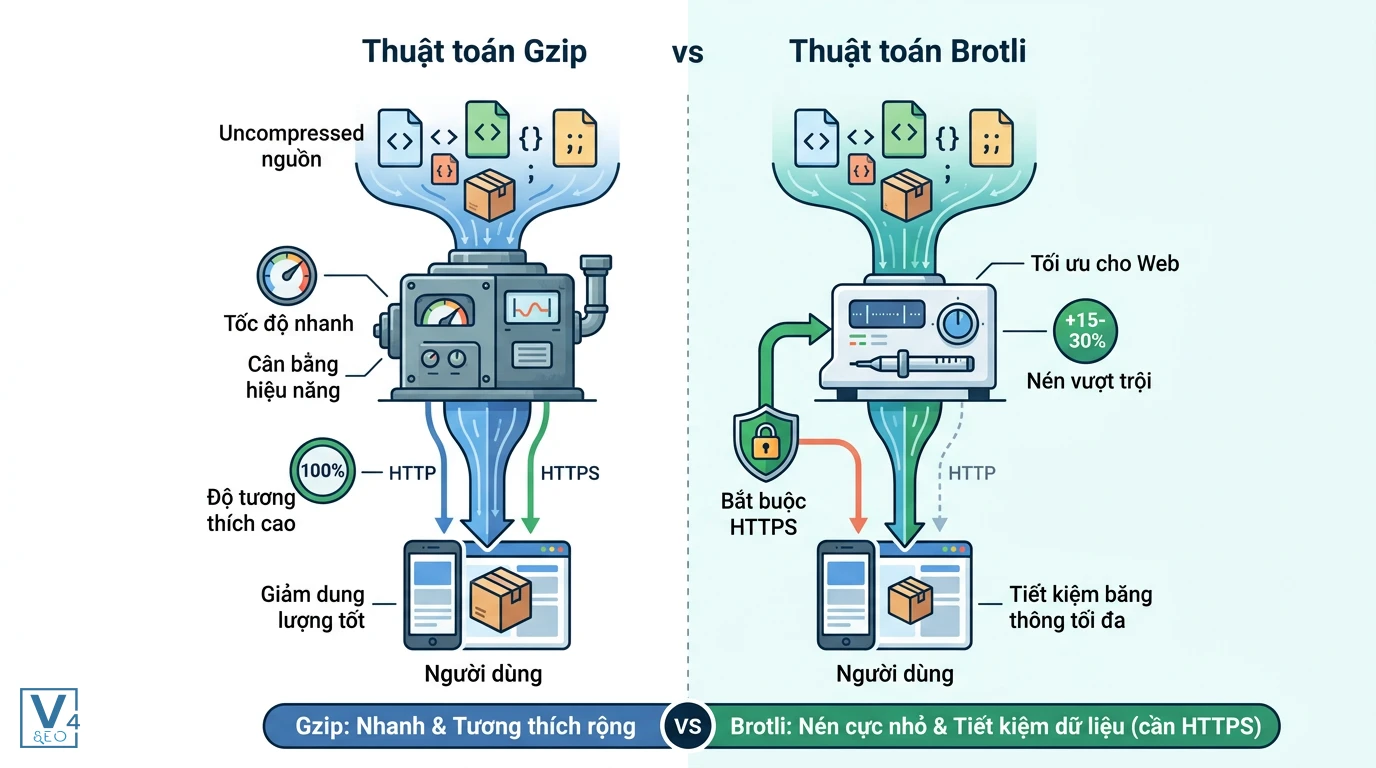 so-sanh-gzip-va-brotli-content-encoding So sánh cơ chế nén dữ liệu của Gzip và Brotli trong Content-Encoding về hiệu suất, độ tương thích và bảo mật