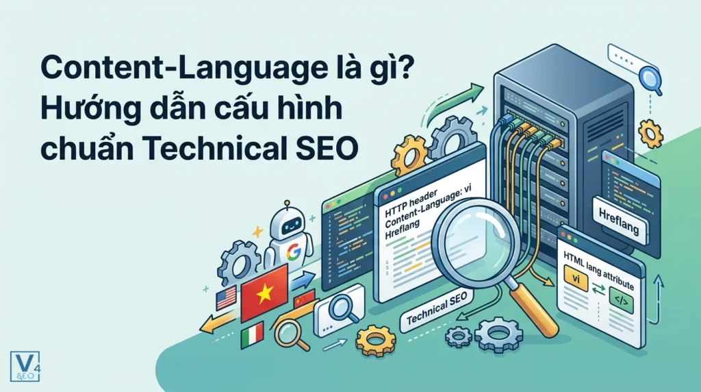 Content-Language là gì? Hướng dẫn cấu hình chuẩn Technical SEO 12 Mô hình tối ưu hóa Technical SEO đa ngôn ngữ thông qua cấu hình Content-Language và thuộc tính HTML lang.