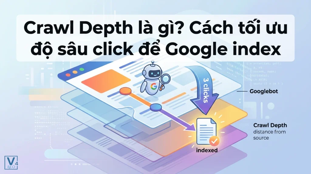 Crawl Depth là gì? Cách tối ưu độ sâu click để Google index nhanh 11 Mô hình minh họa crawl depth là gì và quy tắc tối ưu hóa độ sâu click giúp Googlebot lập chỉ mục nhanh hơn.