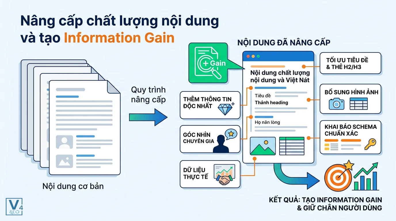 quy-trinh-tao-information-gain-cho-noi-dung Quy trình nâng cấp nội dung cơ bản thành bài viết chất lượng cao có Information Gain để khắc phục lỗi index
