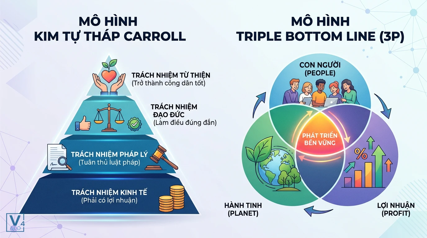 mo-hinh-csr-kinh-dien-carroll-va-triple-bottom-line So sánh mô hình Kim tự tháp Carroll và Triple Bottom Line 3P trong quản trị trách nhiệm xã hội doanh nghiệp CSR