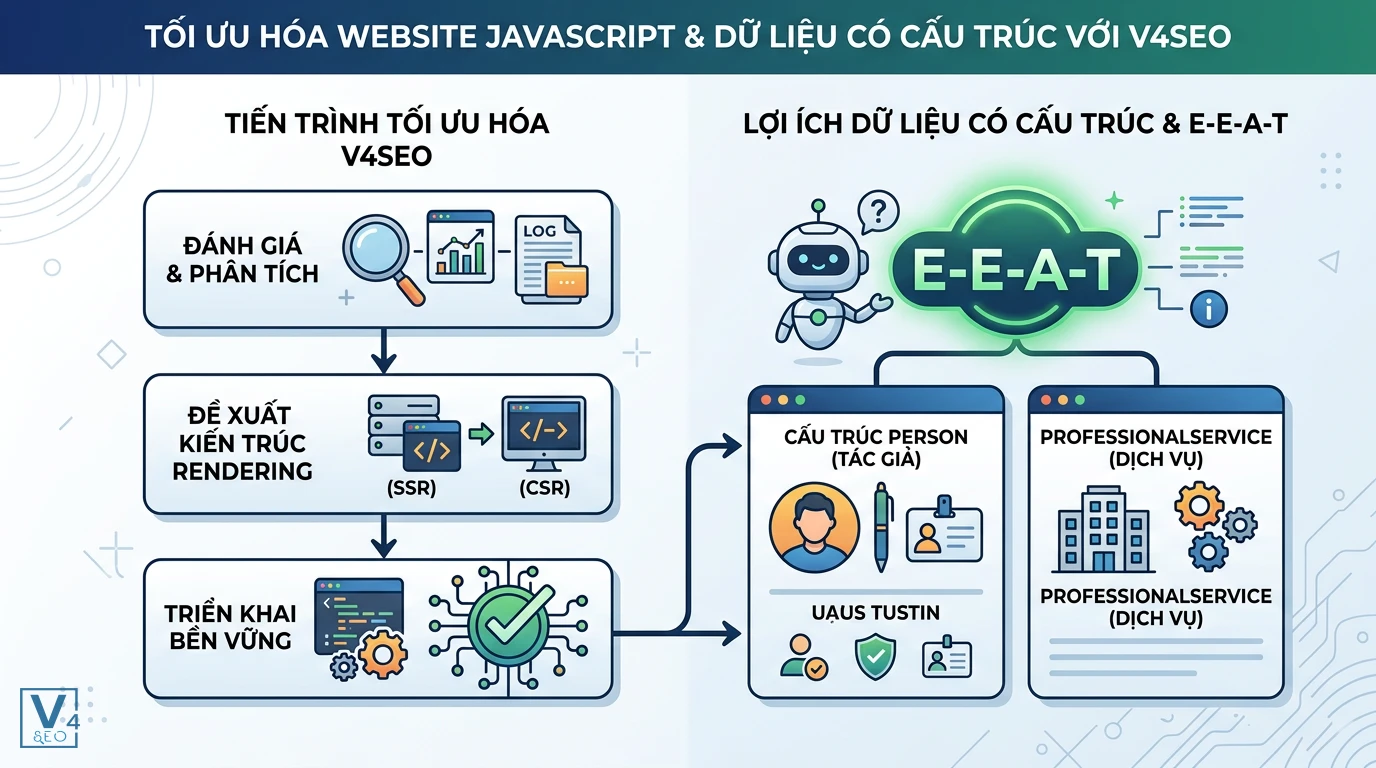 quy-trinh-toi-uu-hoa-javascript-v4seo Sơ đồ quy trình tối ưu hóa website JavaScript và thiết lập dữ liệu cấu trúc chuẩn E-E-A-T từ V4SEO.