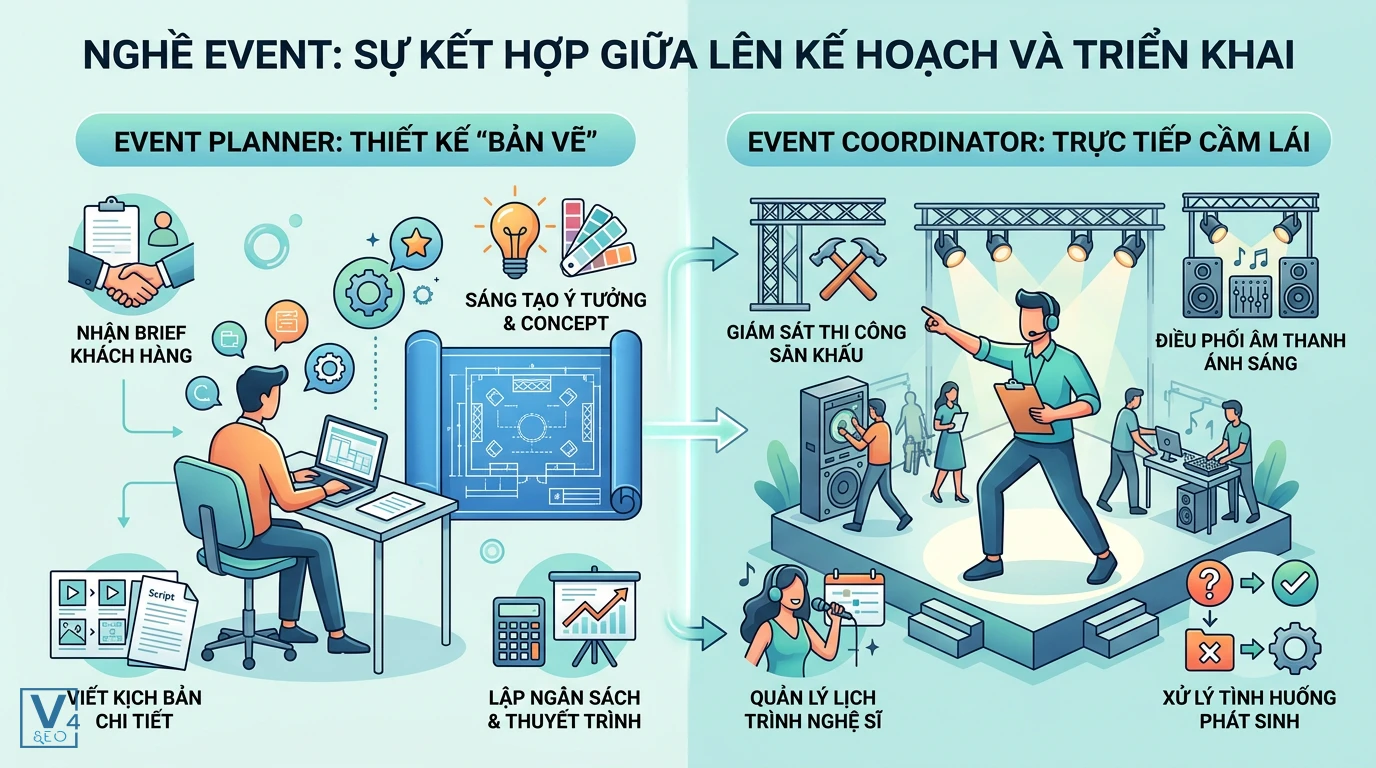 phan-biet-event-planner-va-event-coordinator Sự khác biệt và mối liên kết giữa công việc của Event Planner và Event Coordinator trong nghề event là gì.