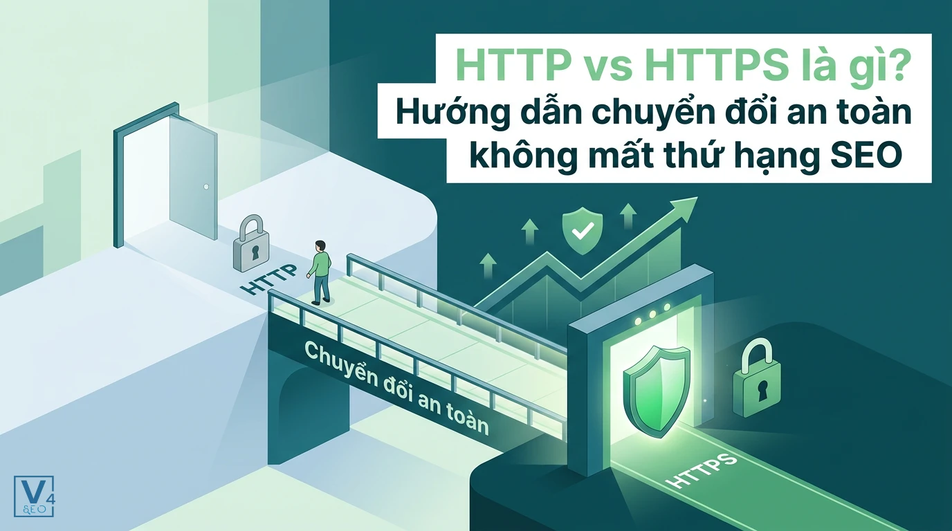 Mô hình chuyển đổi an toàn từ giao thức HTTP kém bảo mật sang HTTPS giúp bảo vệ website và tăng trưởng SEO.