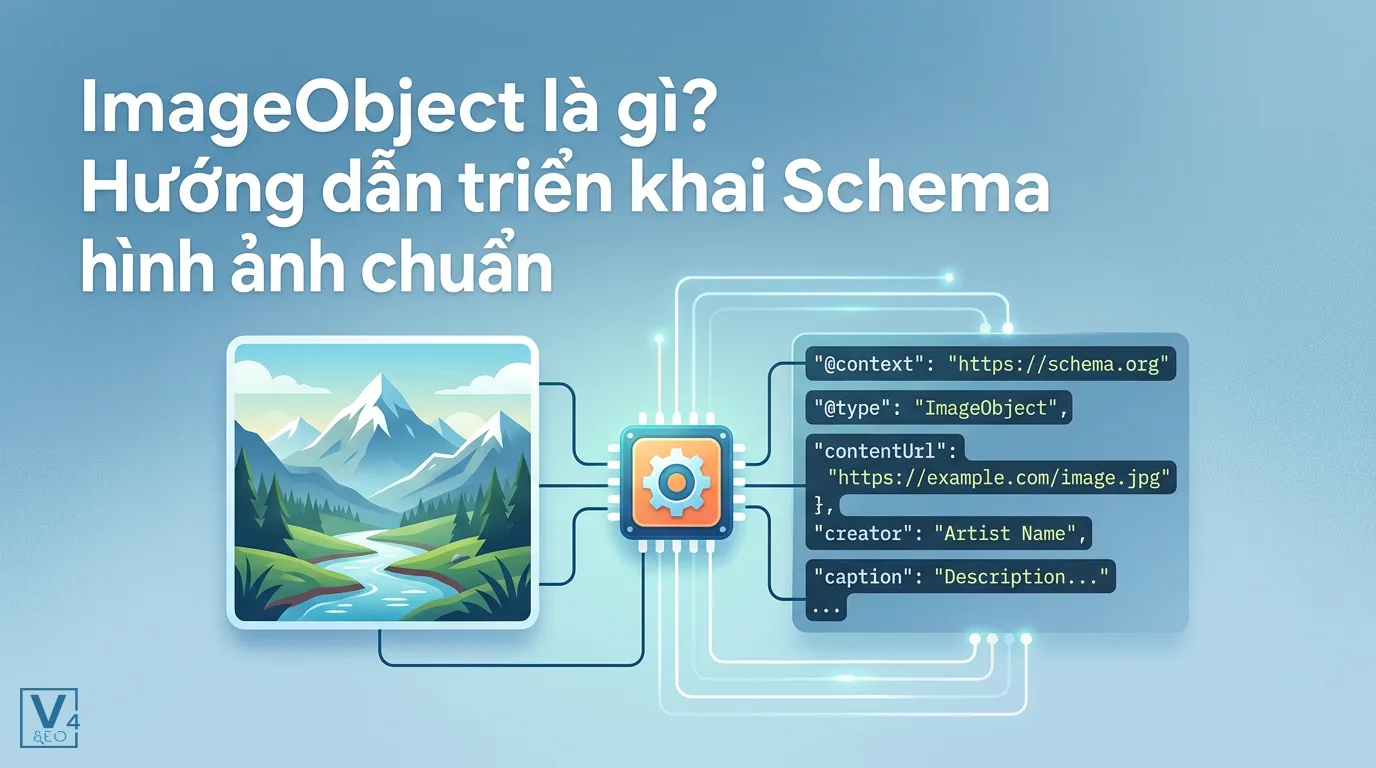 Cách khai báo cấu trúc ImageObject Schema cho hình ảnh giúp công cụ tìm kiếm hiểu rõ nội dung.