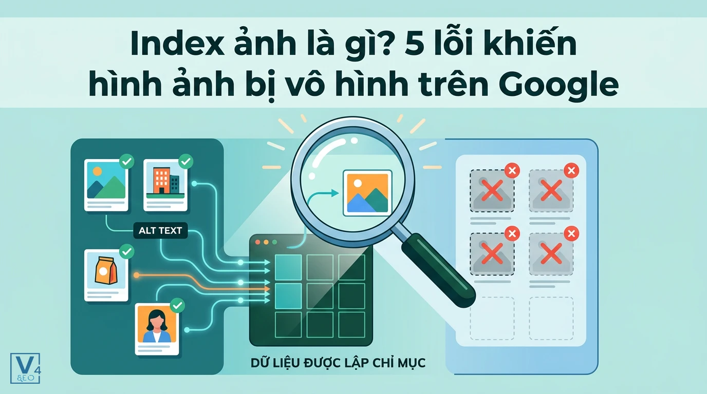 Mô tả quá trình index ảnh thành công nhờ tối ưu thẻ alt đối lập với các lỗi khiến hình ảnh bị lỗi lập chỉ mục