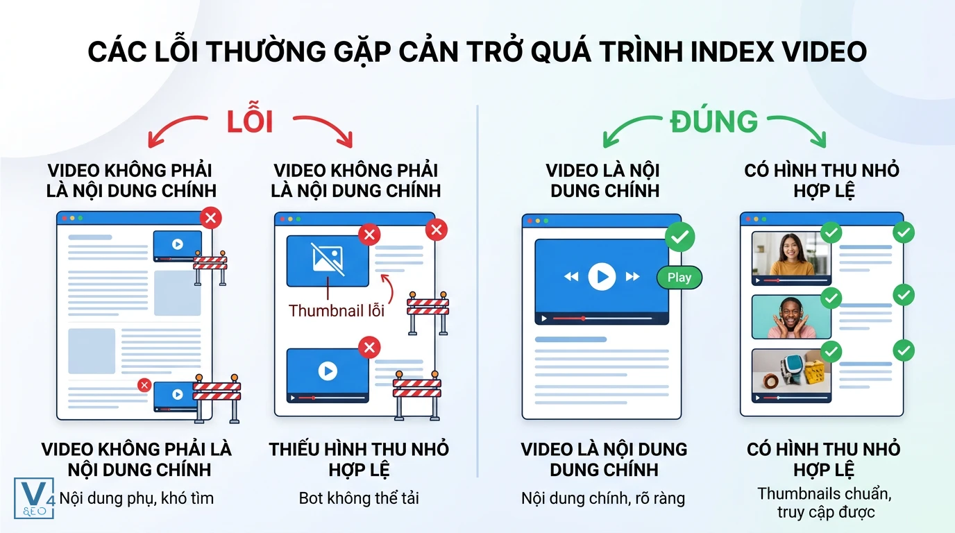 cac-loi-khien-video-khong-duoc-index So sánh cách thiết lập video đúng và sai ảnh hưởng đến khả năng index video trên website.