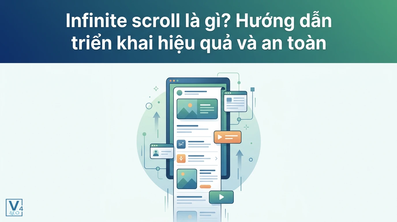 Mô phỏng cơ chế tải trang liên tục infinite scroll trên giao diện thiết bị di động giúp tối ưu trải nghiệm cuộn