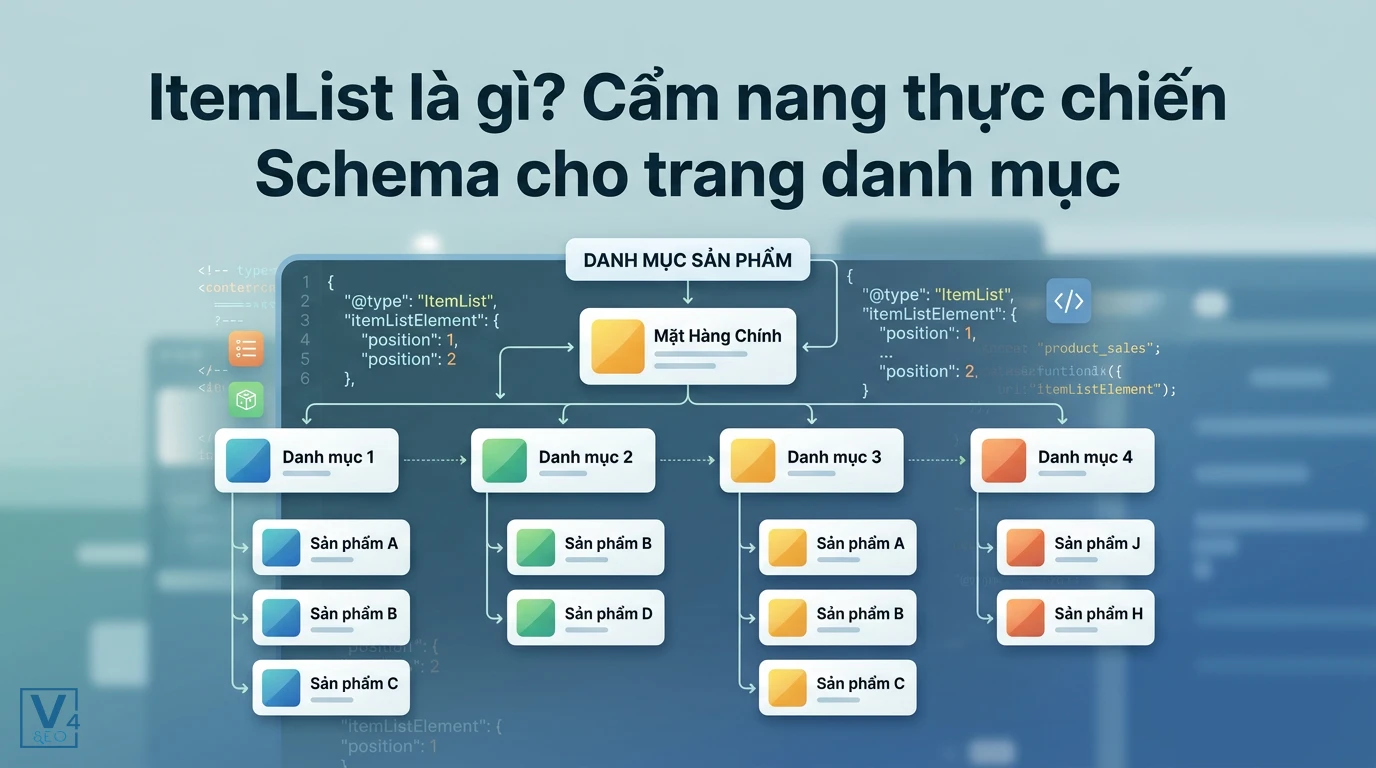 Cách cấu trúc ItemList Schema để tổ chức danh mục và sản phẩm giúp tối ưu hóa hiển thị trên công cụ tìm kiếm.