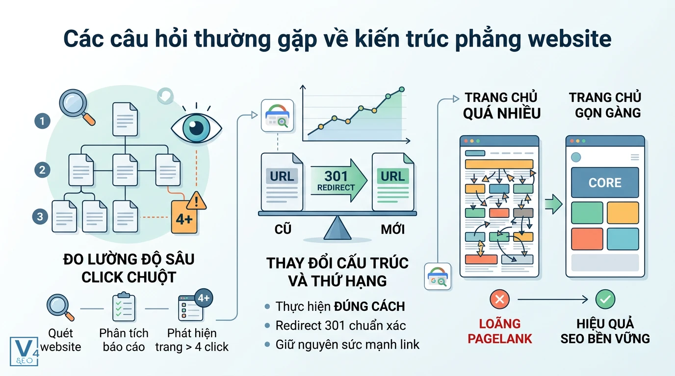 giai-dap-thac-mac-kien-truc-phang-website Giải đáp thắc mắc về đo lường độ sâu click, chuyển hướng 301 và tối ưu liên kết trang chủ khi làm kiến trúc phẳng là gì.