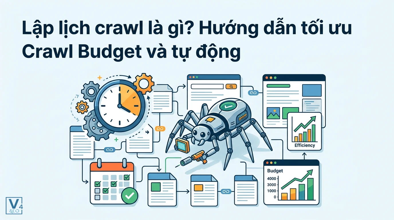 Mô hình tự động hóa lập lịch crawl dữ liệu website định kỳ giúp tối ưu hóa ngân sách cào Crawl Budget hiệu quả.