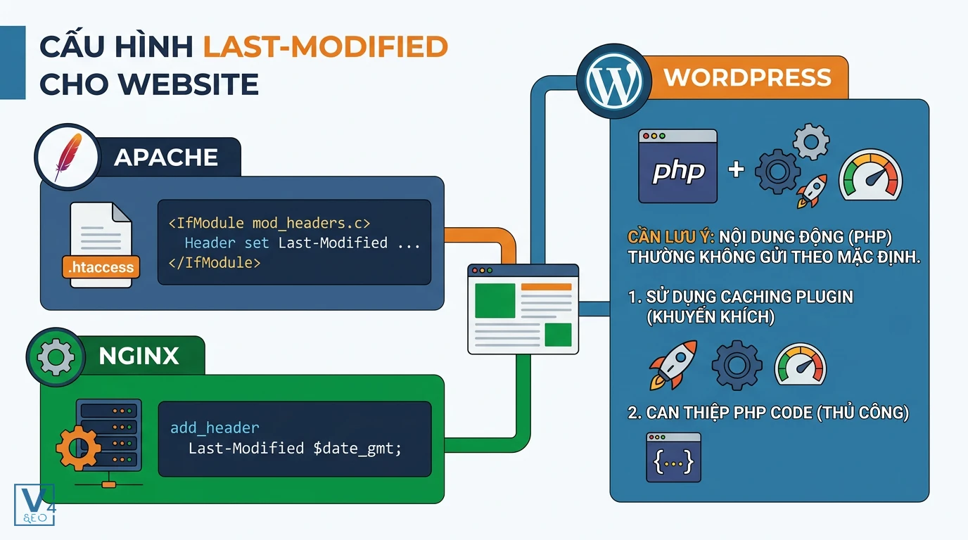 huong-dan-cau-hinh-last-modified Sơ đồ hướng dẫn cách cấu hình Last-Modified cho website trên các nền tảng Apache, Nginx và WordPress.