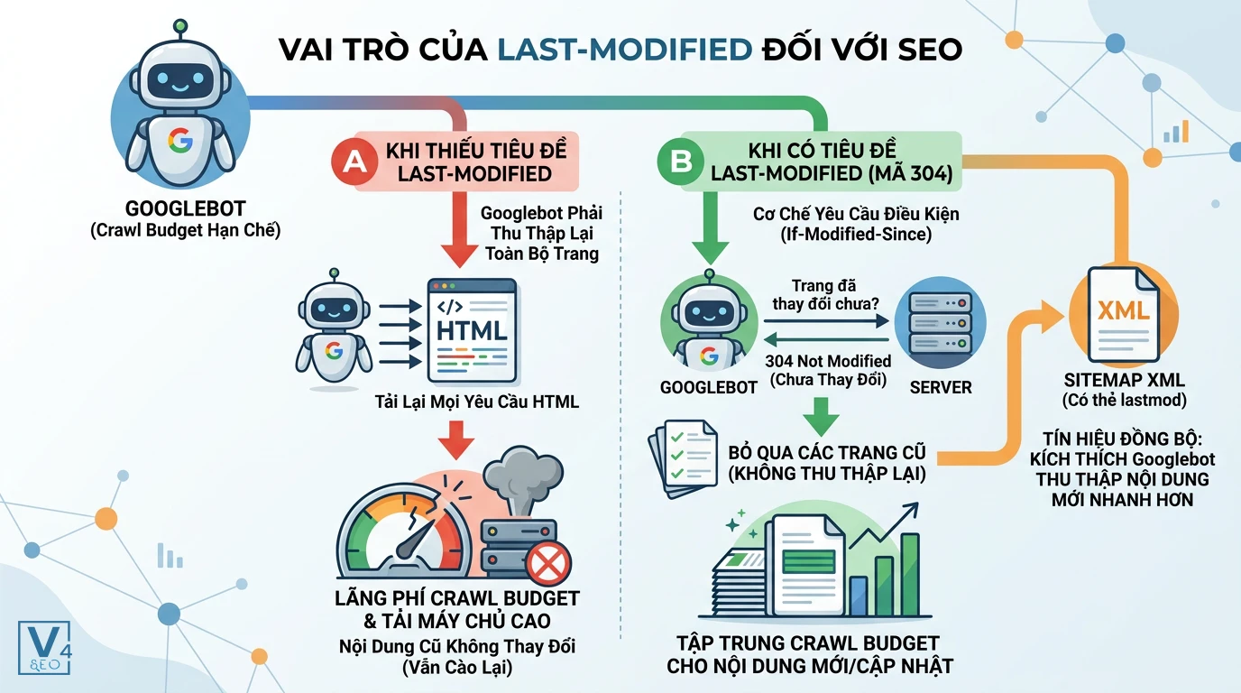 vai-tro-last-modified-seo So sánh hiệu quả tối ưu crawl budget của Googlebot khi có và không có tiêu đề Last-Modified.