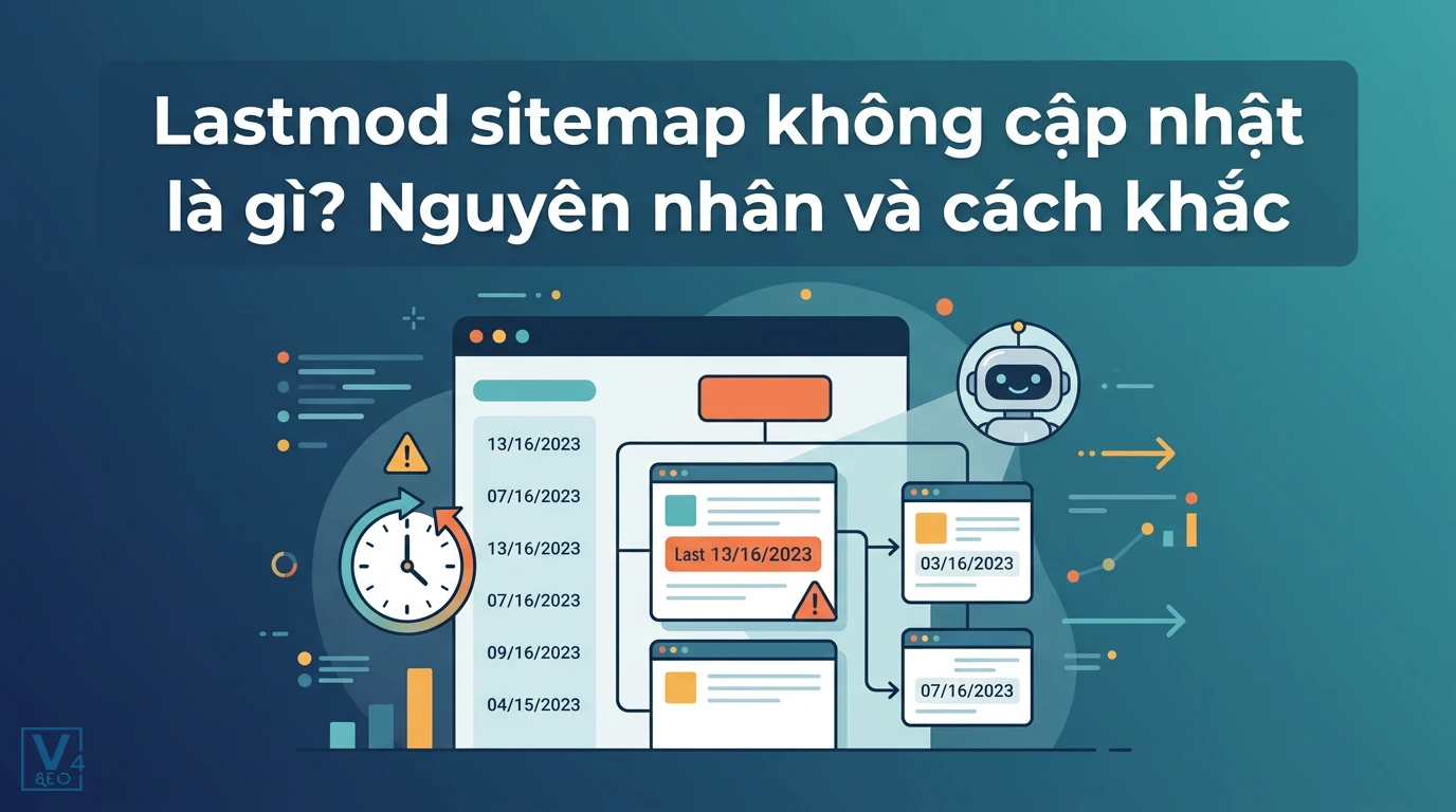 Mô phỏng lỗi lastmod sitemap không cập nhật khiến Googlebot không nhận diện được thời gian thay đổi nội dung website.