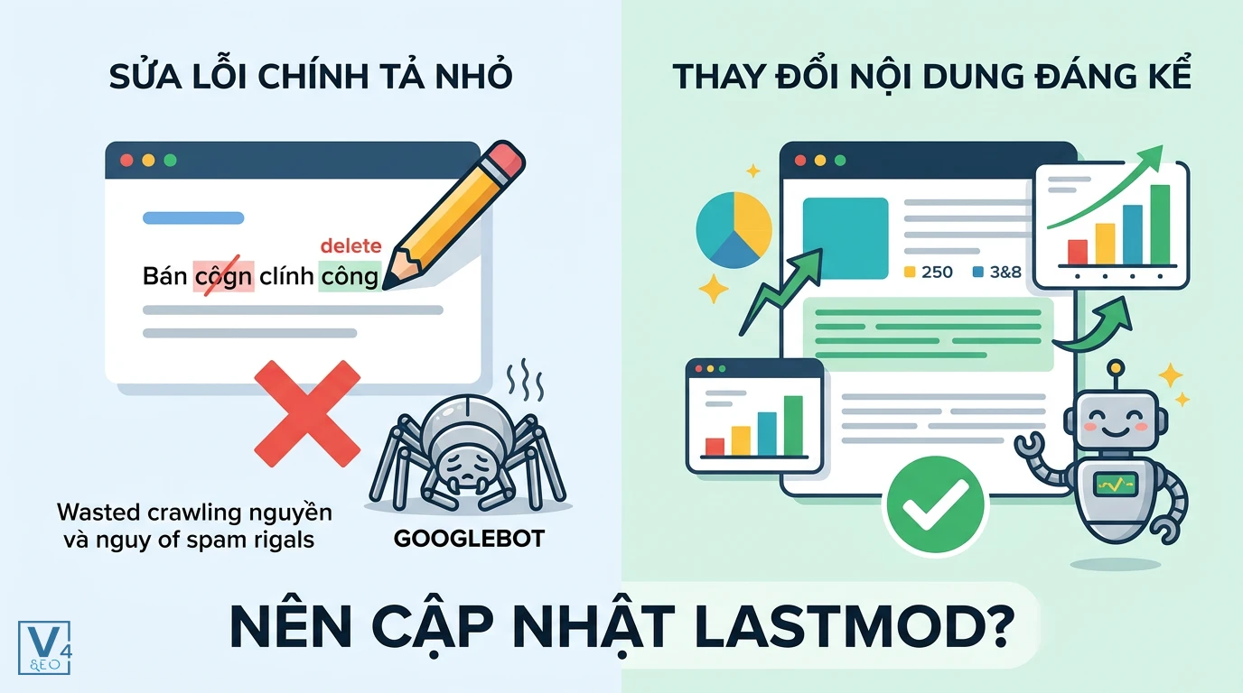 nguyen-tac-cap-nhat-lastmod-sitemap So sánh việc cập nhật lastmod sitemap khi sửa lỗi chính tả nhỏ gây lãng phí crawl và khi thay đổi nội dung lớn