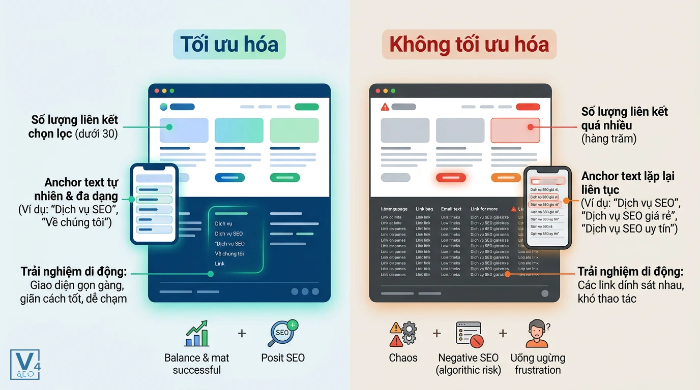 so-sanh-toi-uu-hoa-link-footer So sánh cách tối ưu hóa link footer chuẩn SEO và lỗi spam liên kết chân trang gây hại cho website.