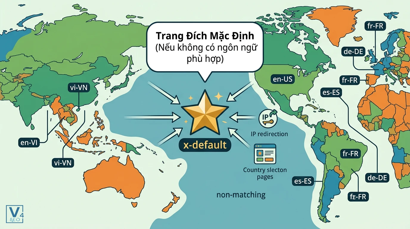 co-che-hoat-dong-the-x-default Sơ đồ hoạt động của thẻ x-default làm trang đích dự phòng khi ngôn ngữ người dùng không khớp với khai báo hreflang.
