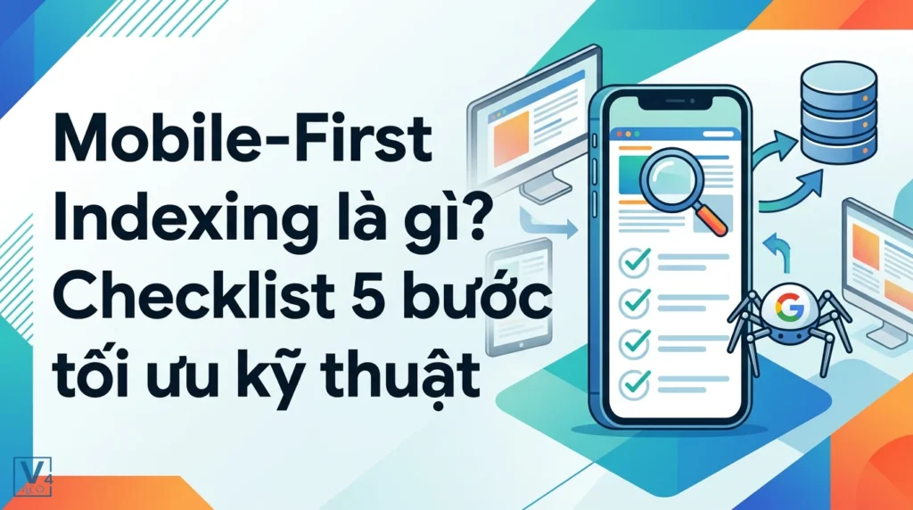 Mobile-First Indexing là gì? Checklist 5 bước tối ưu kỹ thuật 9 Mô phỏng cơ chế Googlebot ưu tiên thu thập dữ liệu và lập chỉ mục phiên bản di động của website trước máy tính.