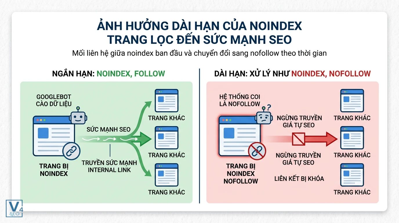 anh-huong-noindex-trang-loc-den-seo Sự thay đổi cơ chế truyền sức mạnh SEO của trang lọc bị noindex từ ngắn hạn sang dài hạn.