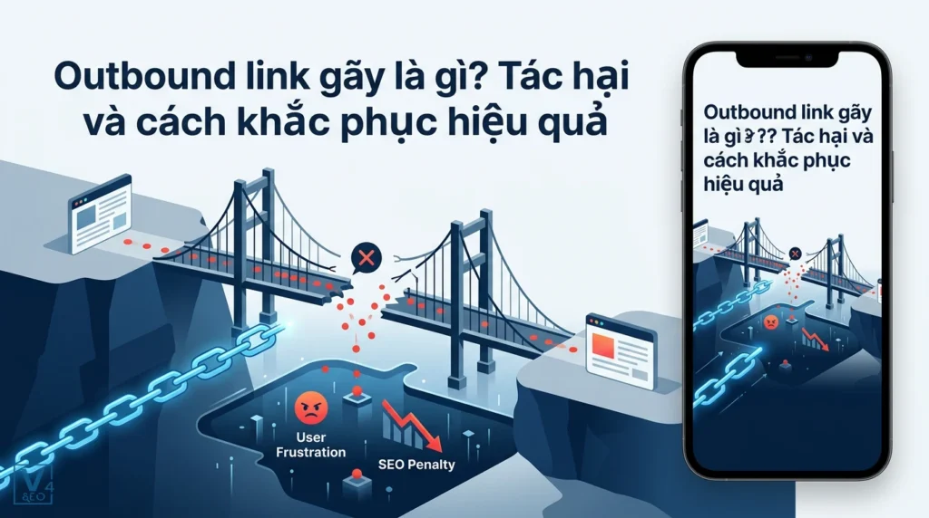 Outbound link gãy là gì? Tác hại và cách khắc phục hiệu quả 4 Mô hình cầu gãy tượng trưng cho outbound link gãy gây gián đoạn trải nghiệm người dùng và ảnh hưởng xấu đến SEO.