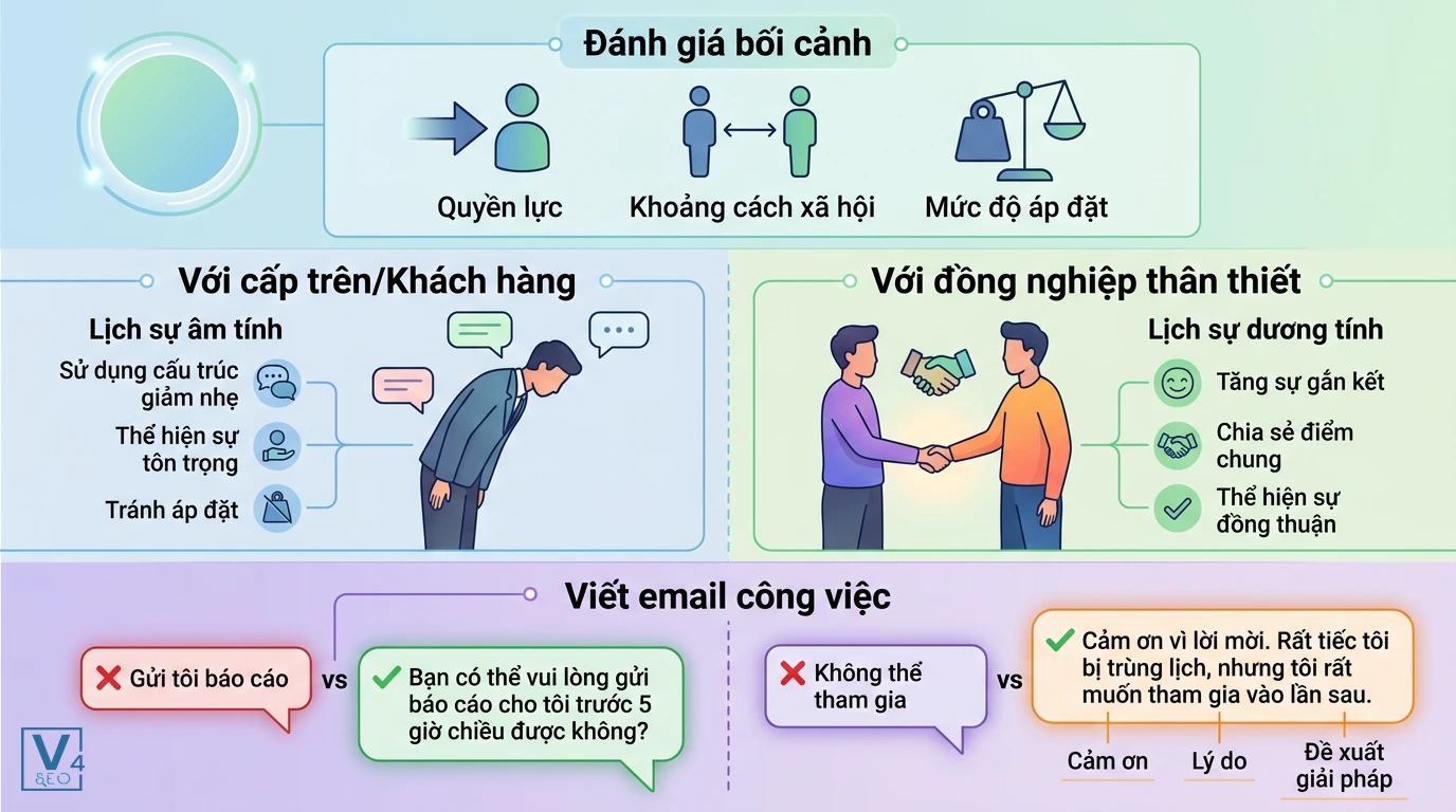 ung-dung-ly-thuyet-lich-su-giao-tiep Sơ đồ ứng dụng lý thuyết politeness là gì trong giao tiếp thực tế và viết email công việc chuyên nghiệp