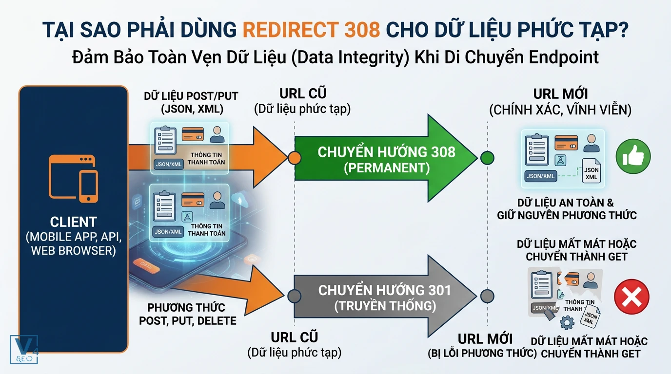 so-sanh-co-che-bao-toan-du-lieu-redirect-308-va-301 So sánh cơ chế bảo toàn dữ liệu POST PUT của redirect 308 so với nguy cơ mất dữ liệu khi dùng mã 301