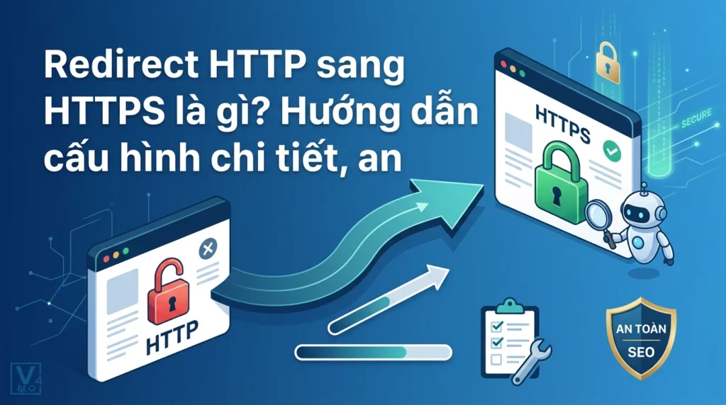 Redirect HTTP sang HTTPS là gì? Hướng dẫn cấu hình chi tiết, an toàn 1 Mô hình chuyển hướng truy cập từ giao thức HTTP không bảo mật sang HTTPS an toàn giúp tối ưu SEO website.