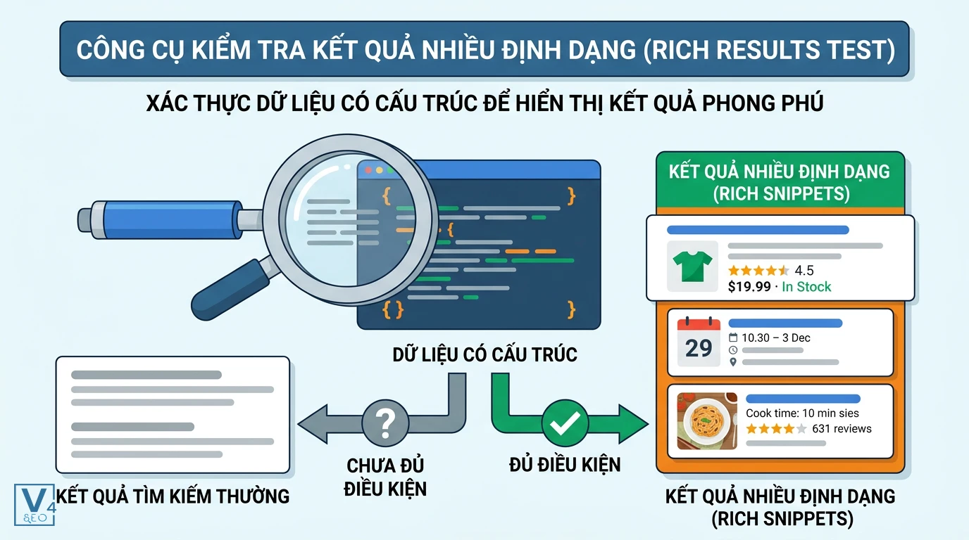 quy-trinh-xac-thuc-rich-results-test Quy trình Rich Results Test là gì giúp xác thực dữ liệu có cấu trúc để hiển thị kết quả tìm kiếm phong phú