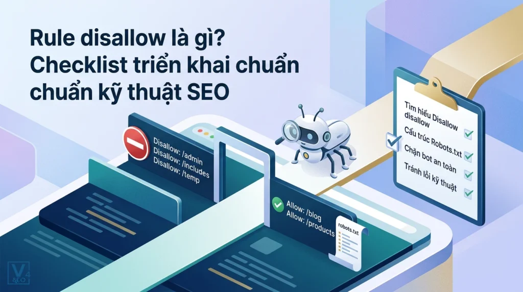 Mô hình phân biệt lệnh allow và rule disallow trong file robots.txt giúp điều hướng bot tìm kiếm chuẩn SEO