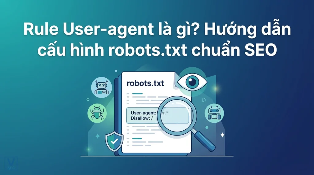 Minh họa cách thiết lập rule User-agent trong file robots.txt để điều hướng các bot tìm kiếm thu thập dữ liệu website.