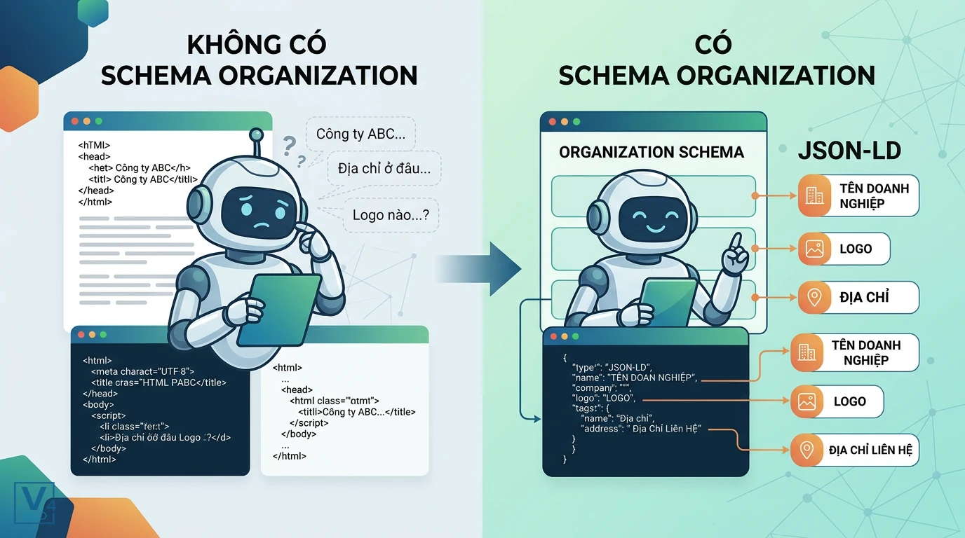 so-sanh-hieu-qua-schema-organization So sánh hiệu quả nhận diện thông tin doanh nghiệp của Google bot khi có và không có schema Organization.