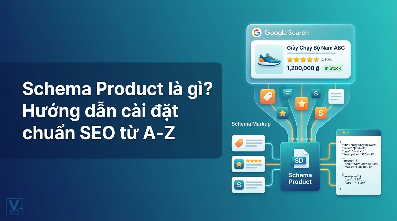 Mô hình chuyển đổi dữ liệu cấu trúc Schema Product thành hiển thị rich snippet nổi bật trên kết quả tìm kiếm Google