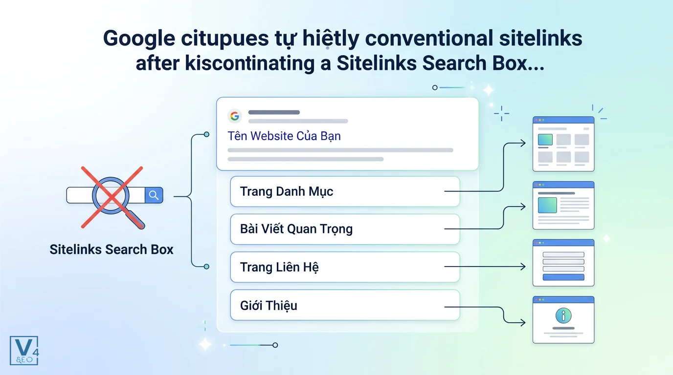 hien-thi-sitelinks-thong-thuong-google Sơ đồ minh họa các liên kết sitelinks thông thường vẫn hiển thị bình thường sau khi khai tử Sitelinks Search Box.