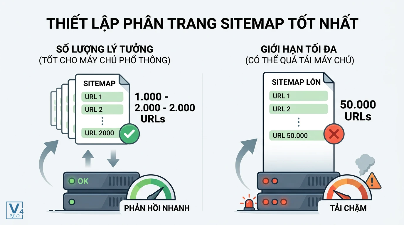 thiet-lap-phan-trang-sitemap-toi-uu So sánh hiệu năng máy chủ khi thiết lập sitemap phân trang là gì giữa mức lý tưởng và giới hạn tối đa.