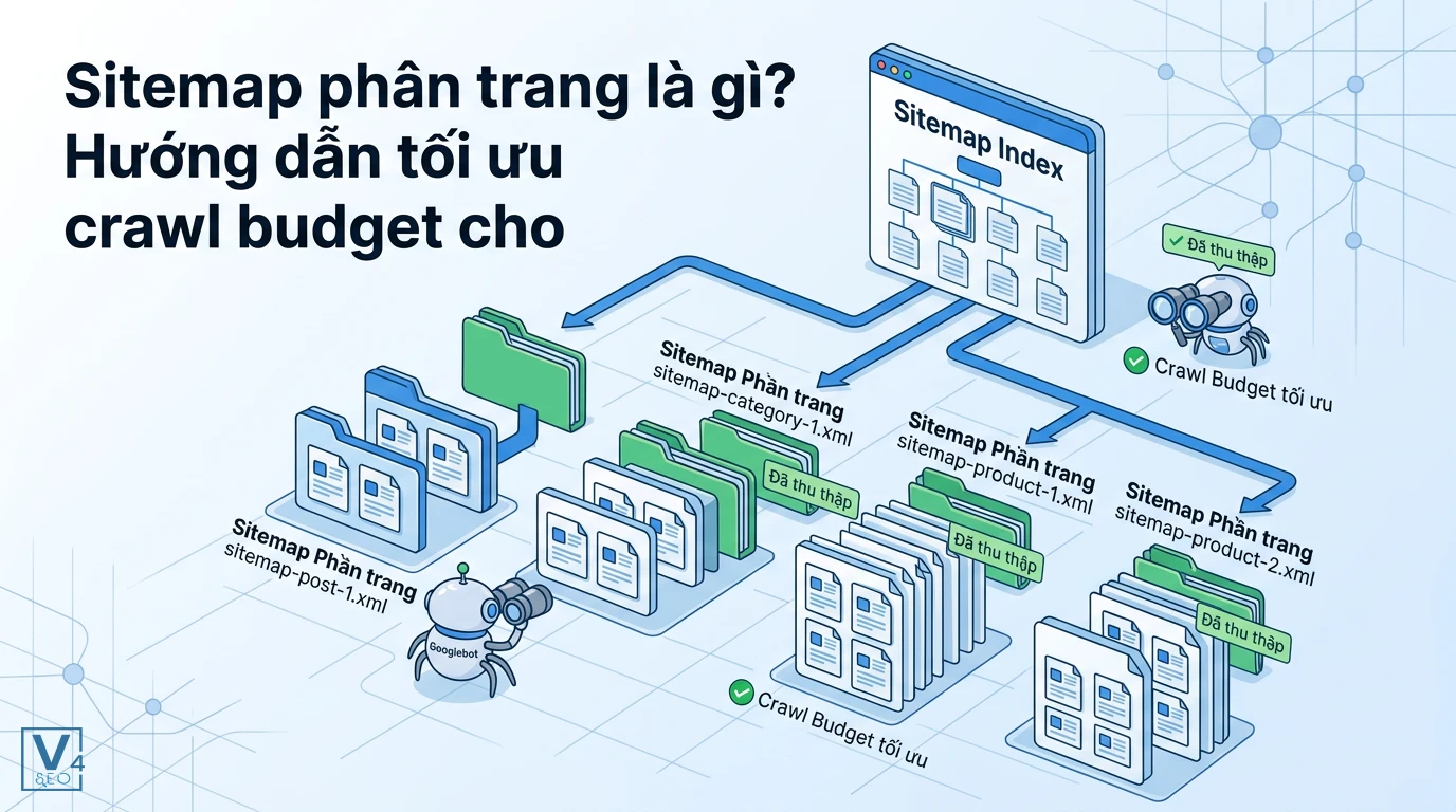 Mô hình sitemap phân trang giúp chia nhỏ dữ liệu website để Googlebot thu thập thông tin và tối ưu crawl budget hiệu quả.