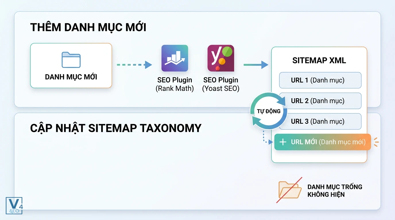 tu-dong-cap-nhat-sitemap-taxonomy Quy trình tự động cập nhật sitemap taxonomy khi thêm danh mục mới qua plugin SEO.