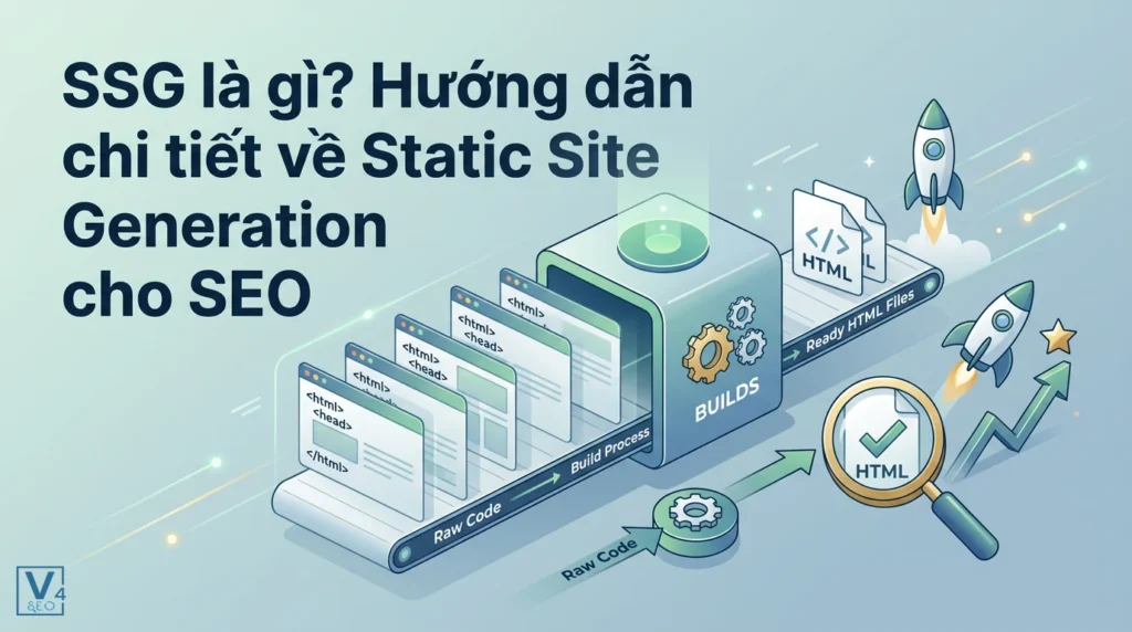 SSG là gì? Hướng dẫn chi tiết về Static Site Generation cho SEO và Web 8 Mô hình hoạt động của SSG từ bước build server tạo file tĩnh đến phân phối qua CDN giúp tăng tốc độ tải trang và tối ưu SEO.