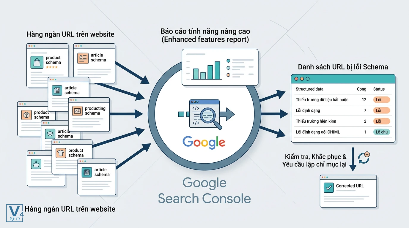 kiem-tra-loi-schema-hang-loat-gsc Quy trình tự động quét và phát hiện lỗi Schema hàng loạt trên website bằng Google Search Console
