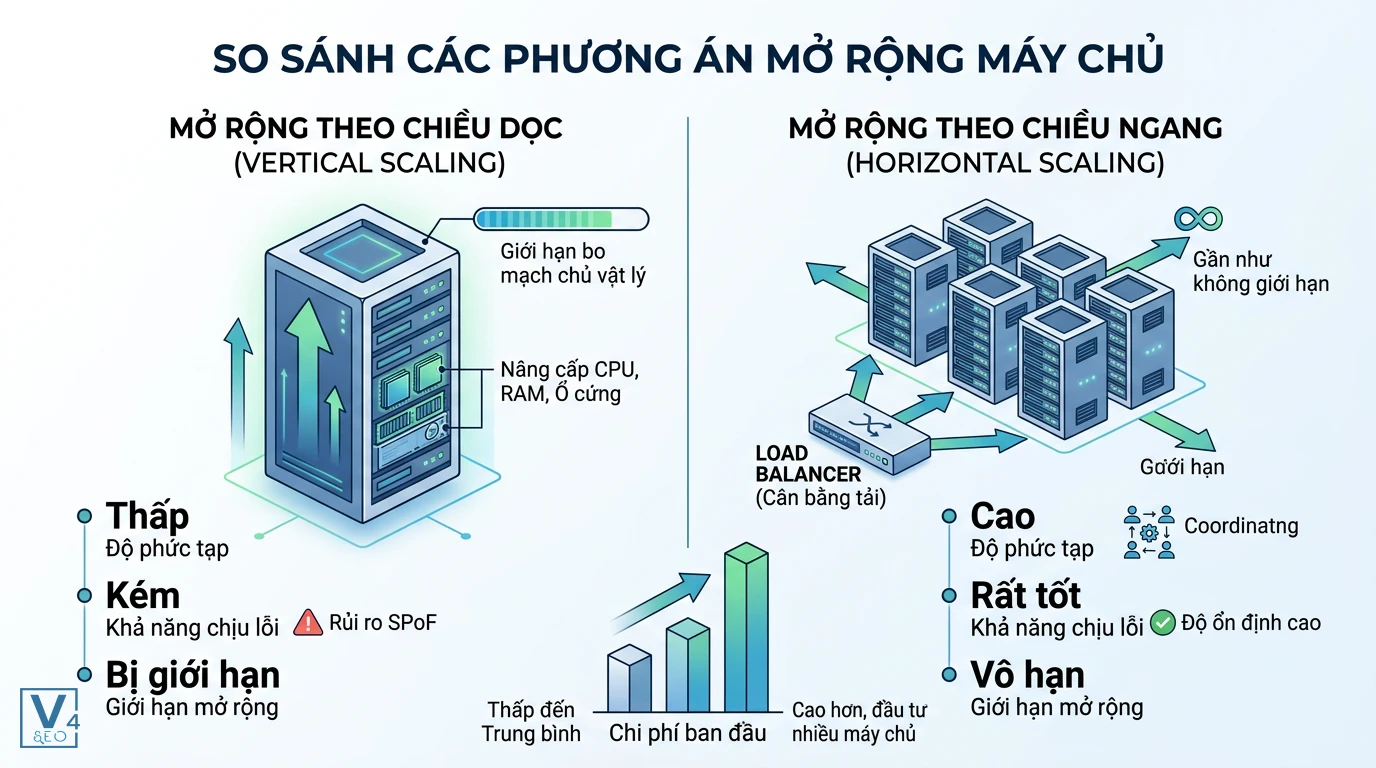 so-sanh-vertical-vs-horizontal-scaling So sánh mô hình mở rộng máy chủ theo chiều dọc và chiều ngang giúp tối ưu hóa tải máy chủ là gì.