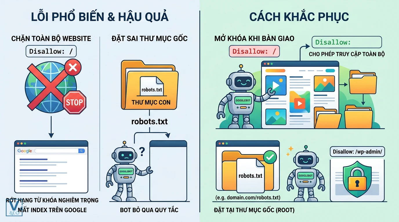loi-cau-hinh-robots-txt-va-cach-sua So sánh lỗi cấu hình robots.txt chặn toàn bộ website hoặc sai thư mục gốc và cách khắc phục chuẩn SEO.