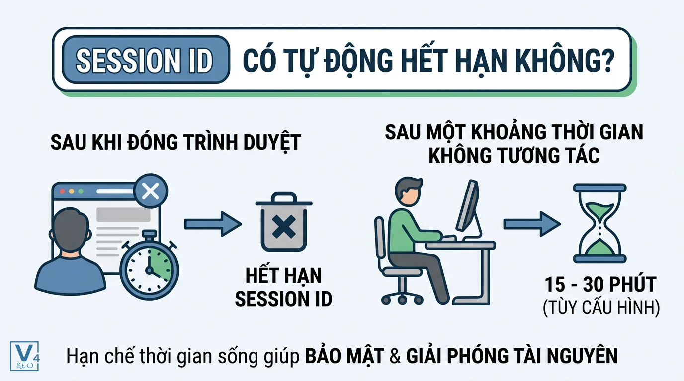 co-che-het-han-session-id Cơ chế tự động hết hạn của tham số session id khi đóng trình duyệt hoặc sau thời gian không tương tác
