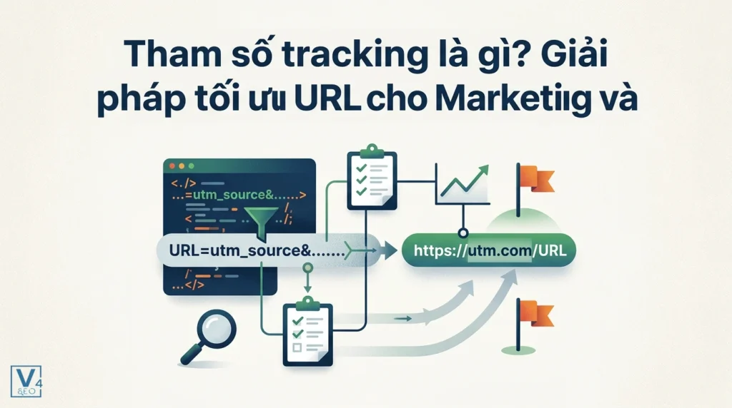 Mô hình hoạt động của tham số tracking UTM giúp đo lường hiệu quả chiến dịch marketing qua URL tối ưu.