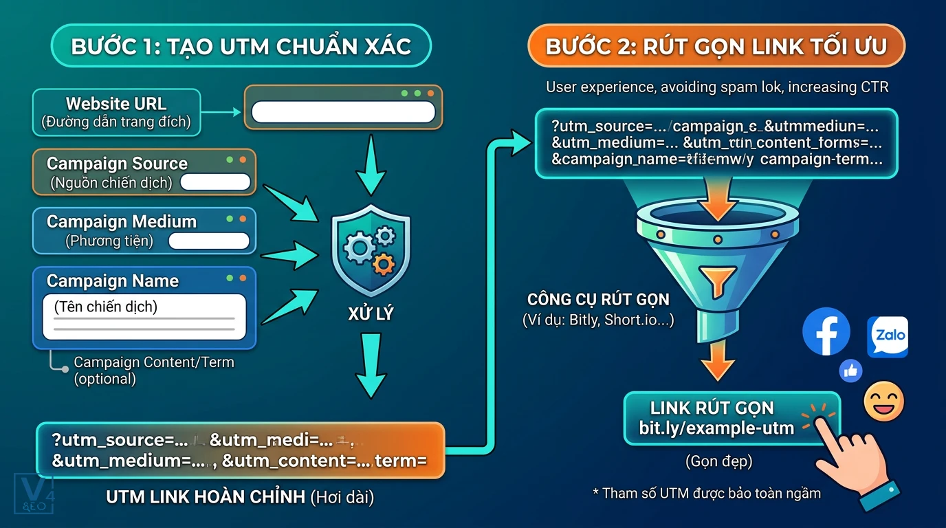 quy-trinh-tao-va-rut-gon-link-utm Quy trình 2 bước tạo tham số UTM chuẩn xác và rút gọn link để tối ưu trải nghiệm người dùng.