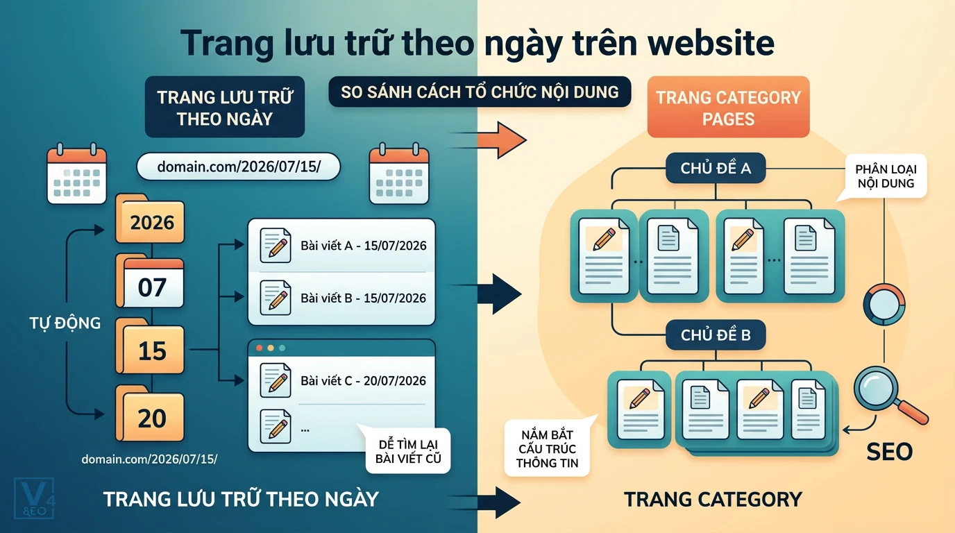 so-sanh-trang-luu-tru-ngay-va-category So sánh trang lưu trữ theo ngày tự động và trang category phân loại theo chủ đề giúp tối ưu cấu trúc SEO website.